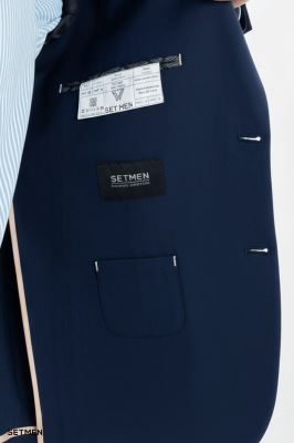 کت تک مردانه نیم آستر دو دکمه یقه ایتالیایی