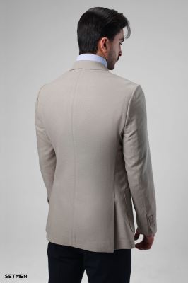 کت تک مردانه نیم آستر دو دکمه یقه ایتالیایی