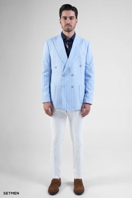 کت مردانه نیم آستر شش دکمه دیپلمات