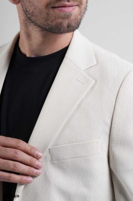 کت تک مردانه دودکمه نیم آستر پارچه GOFRE