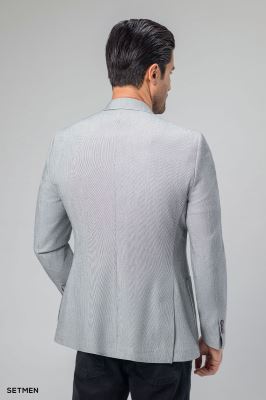 کت تک مردانه دودکمه نیم آستر پارچه GOFRE