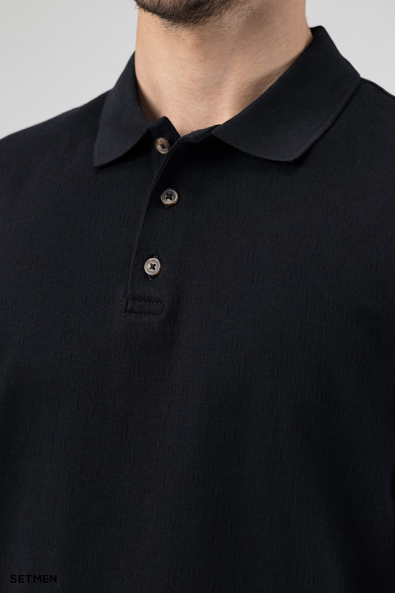 تیشرت یقه دار ژاکارد کلاسیک