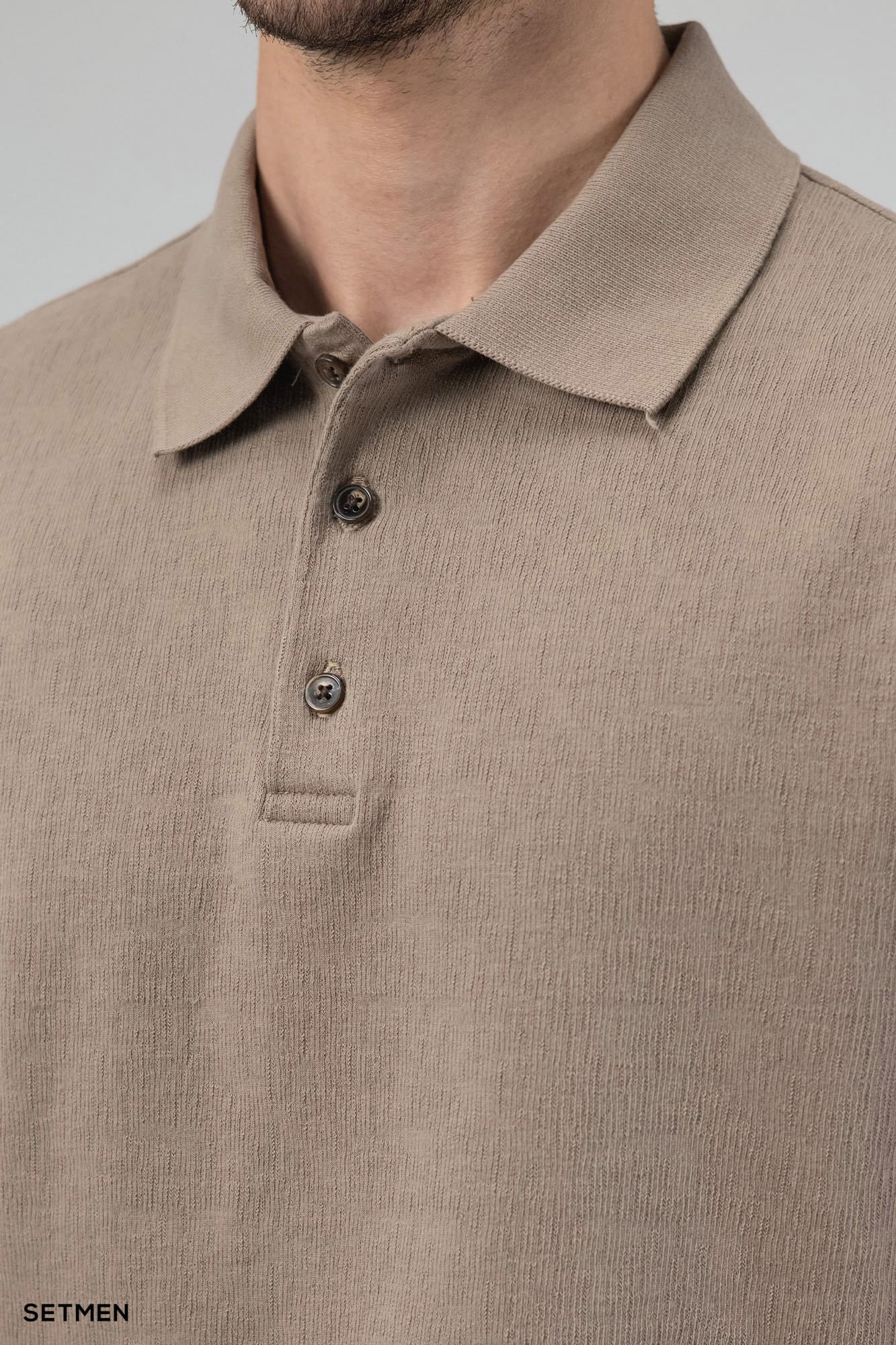 تیشرت یقه دار ژاکارد کلاسیک