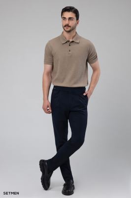 تیشرت یقه دار ژاکارد کلاسیک