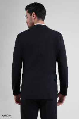 کت تک مردانه نیم آستر لینن سافاری