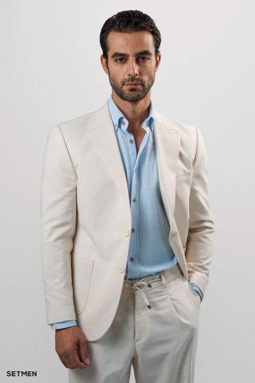 کت تک مردانه نیم آستر جیب پاکتی