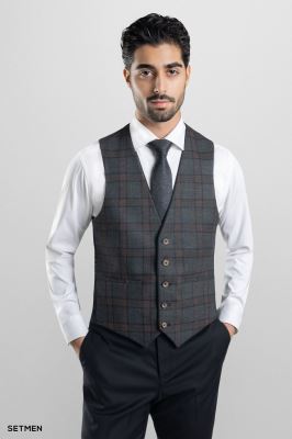 کت و شلوار مردانه سه تکه یقه بلیزر ژیله دورو