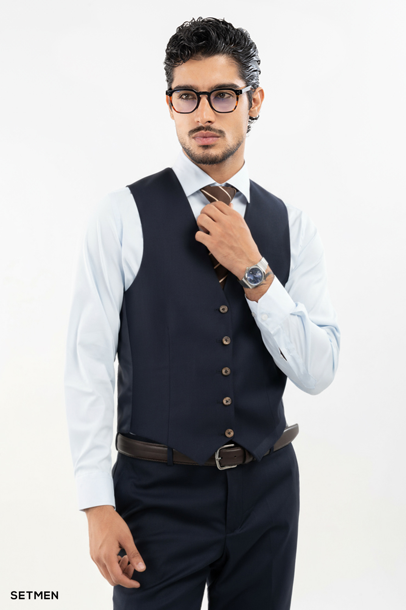 کت و شلوار مردانه سه تکه یقه بلیزر ژیله دورو