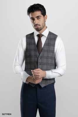 کت و شلوار مردانه سه تکه یقه انگلیسی ژیله دورو