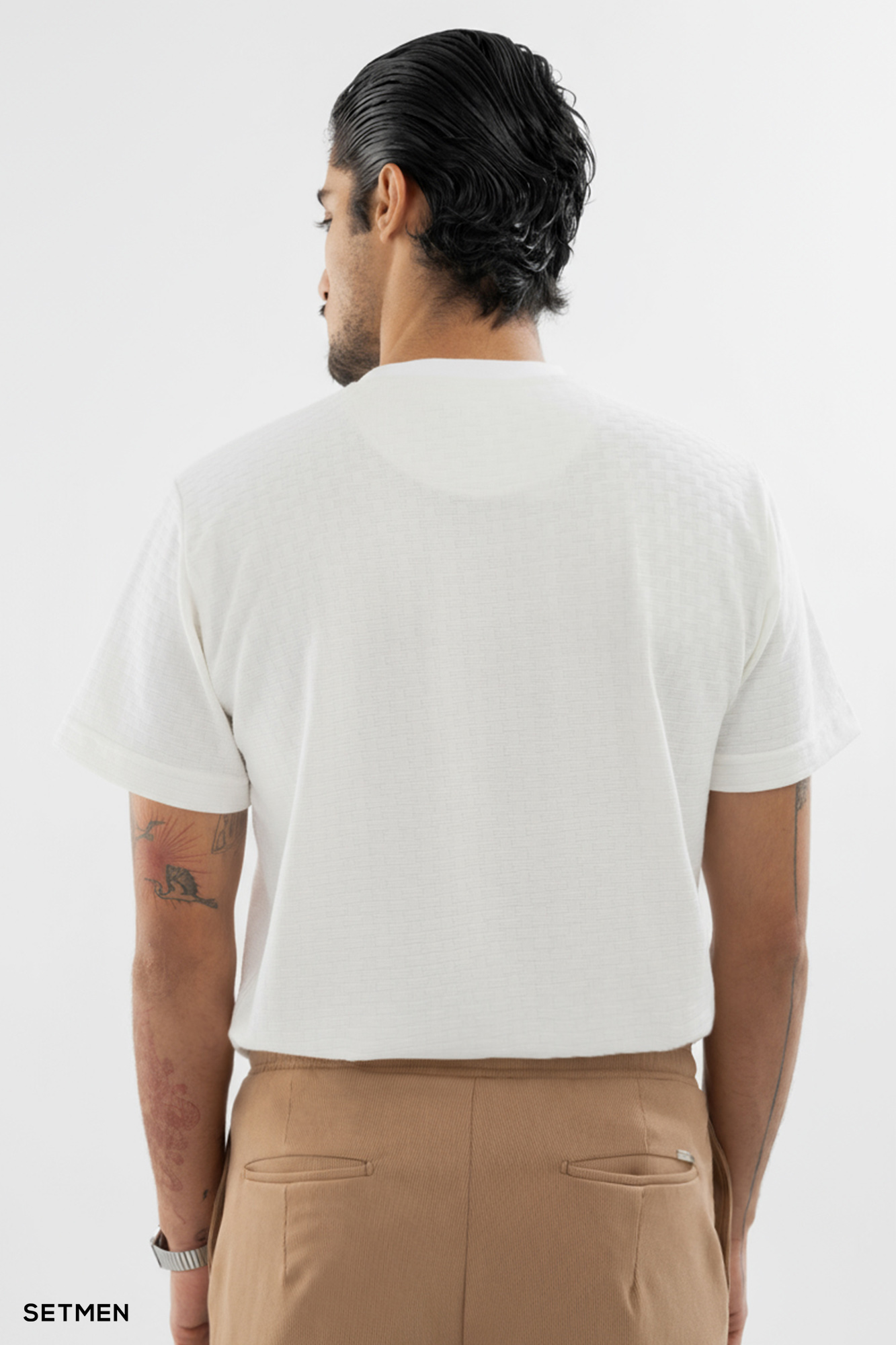 تیشرت مردانه ژاکارد یقه گرد