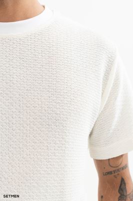 تیشرت مردانه ژاکارد یقه گرد