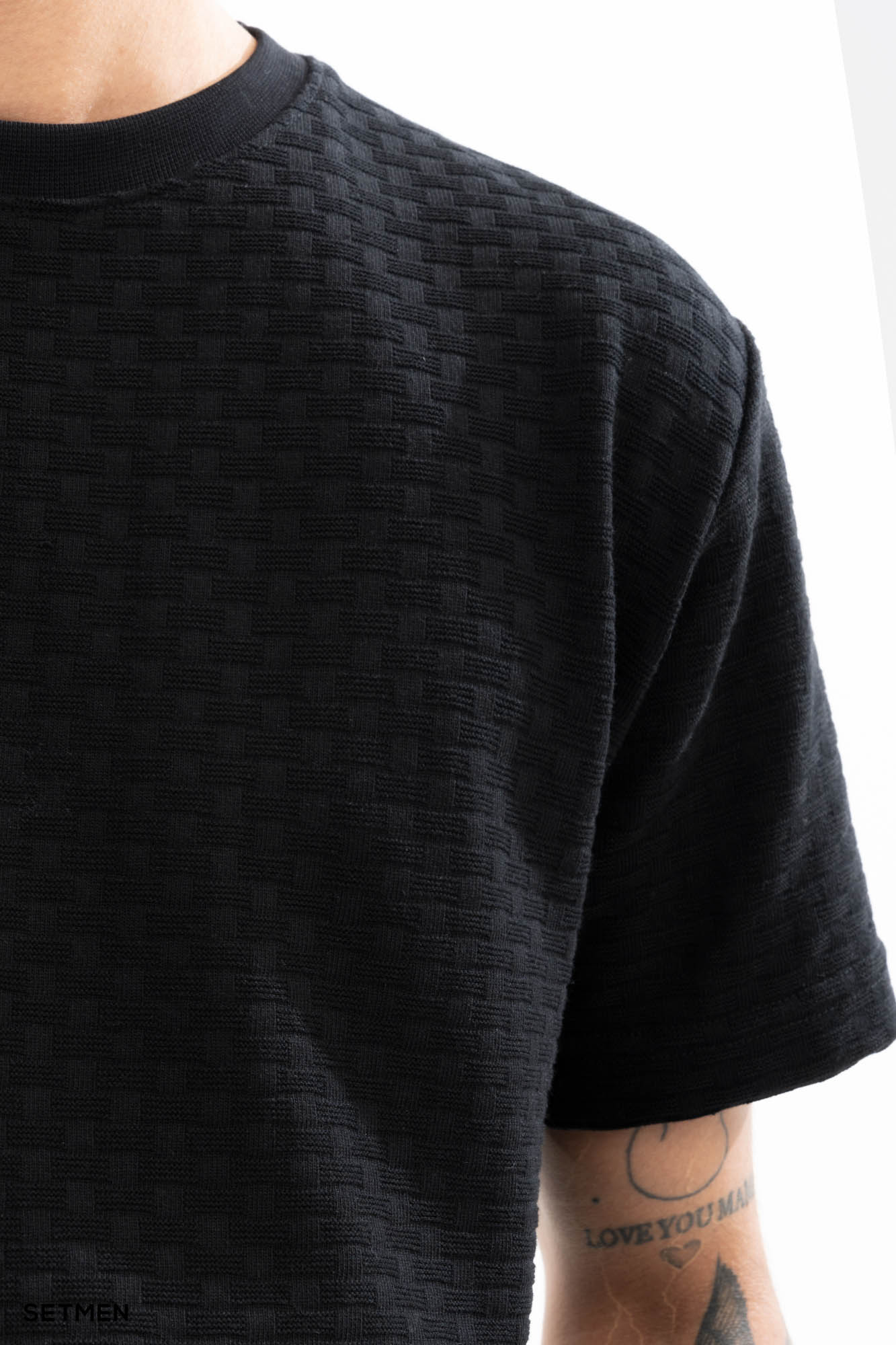 تیشرت مردانه ژاکارد یقه گرد