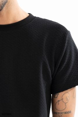 تیشرت مردانه ژاکارد یقه گرد