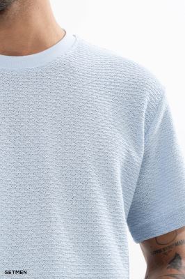 تیشرت مردانه ژاکارد یقه گرد