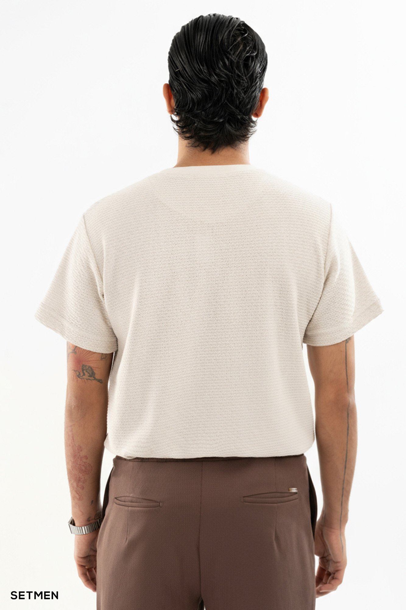 تیشرت مردانه ژاکارد یقه گرد