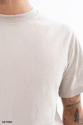 تیشرت مردانه ژاکارد یقه گرد