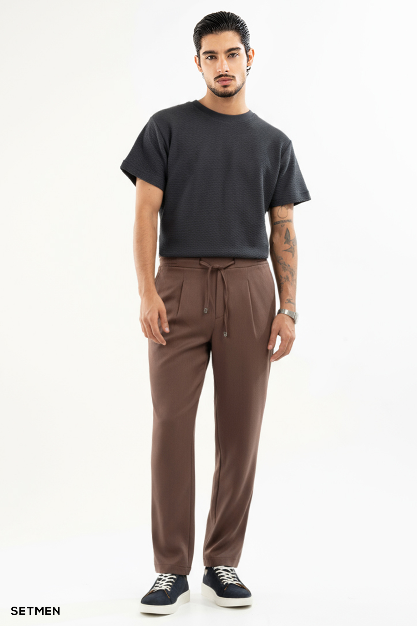 تیشرت مردانه ژاکارد یقه گرد