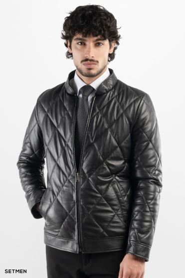 کاپشن مردانه چرم طبیعی