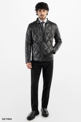 کاپشن مردانه چرم طبیعی