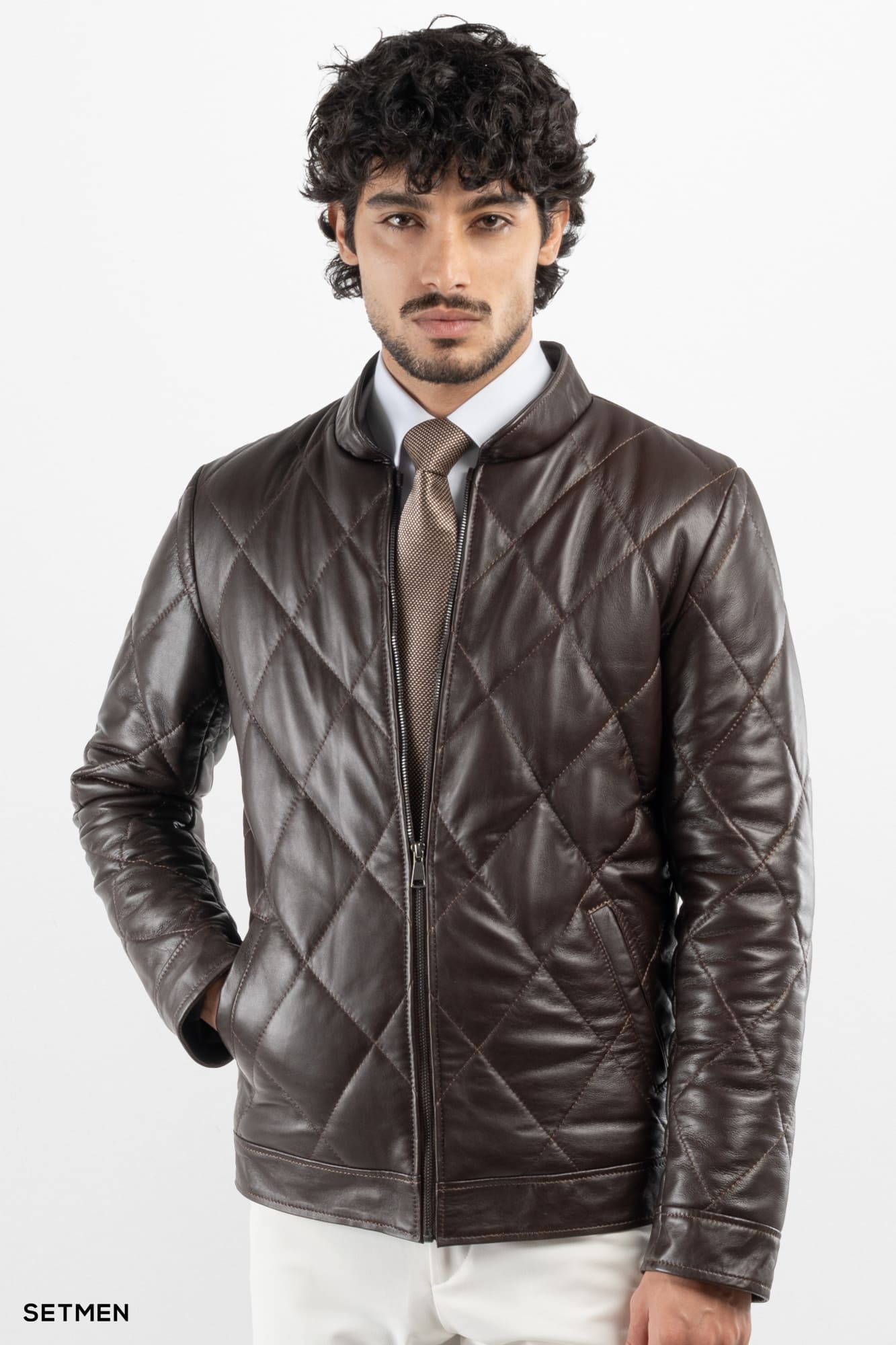 کاپشن مردانه چرم طبیعی