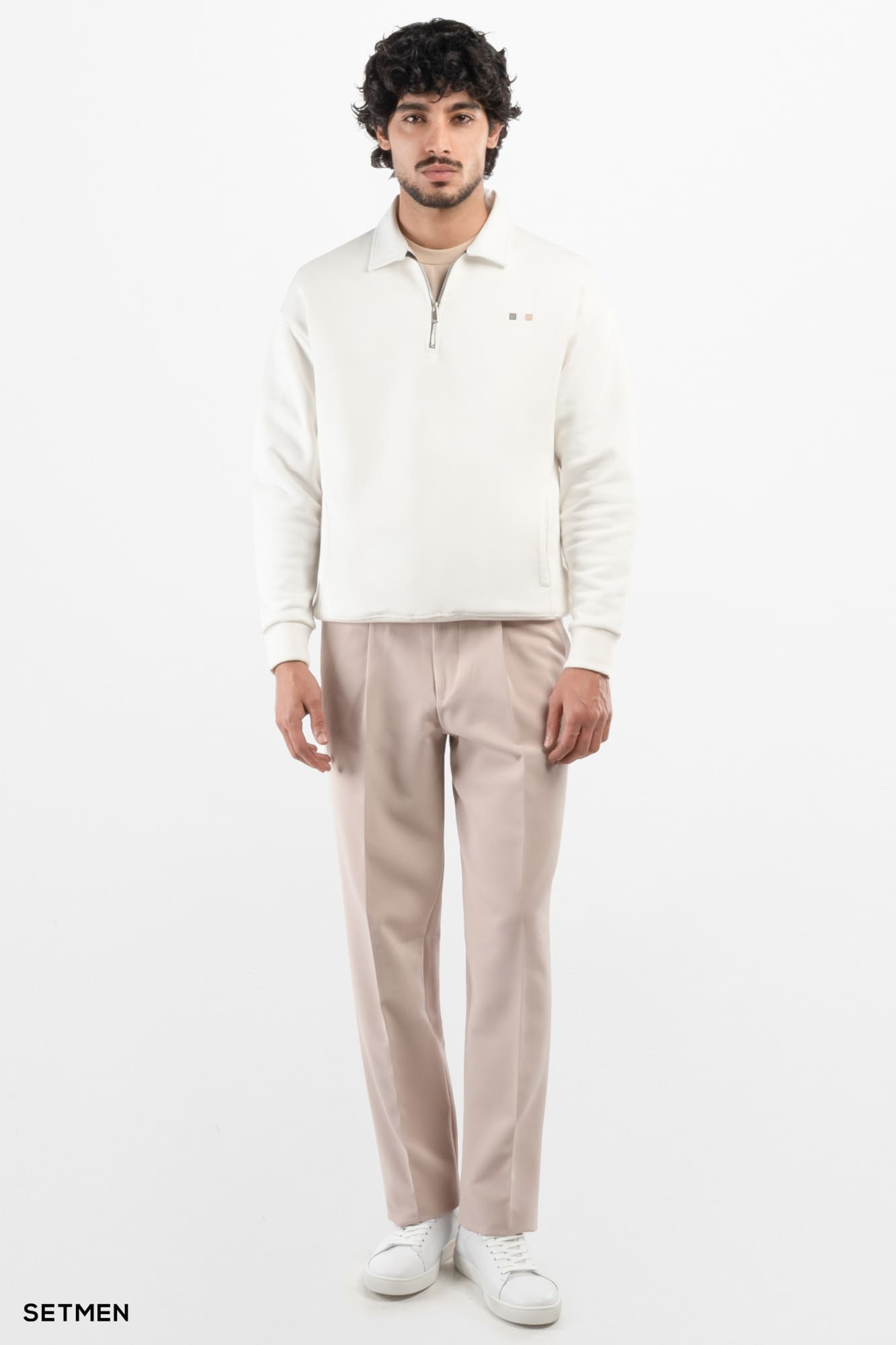 دورس مردانه نیم زیپ یقه ایستاده