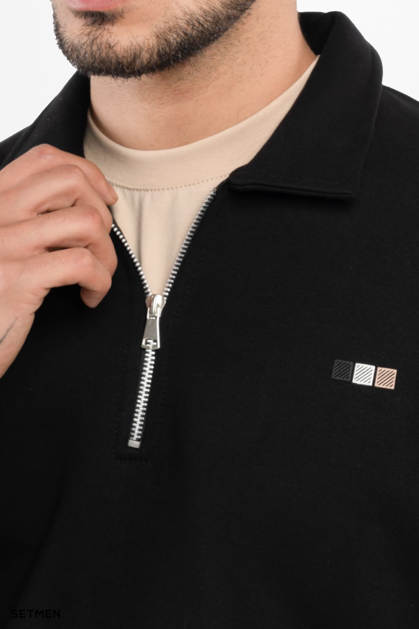 دورس مردانه نیم زیپ یقه ایستاده
