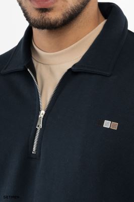 دورس مردانه نیم زیپ یقه ایستاده