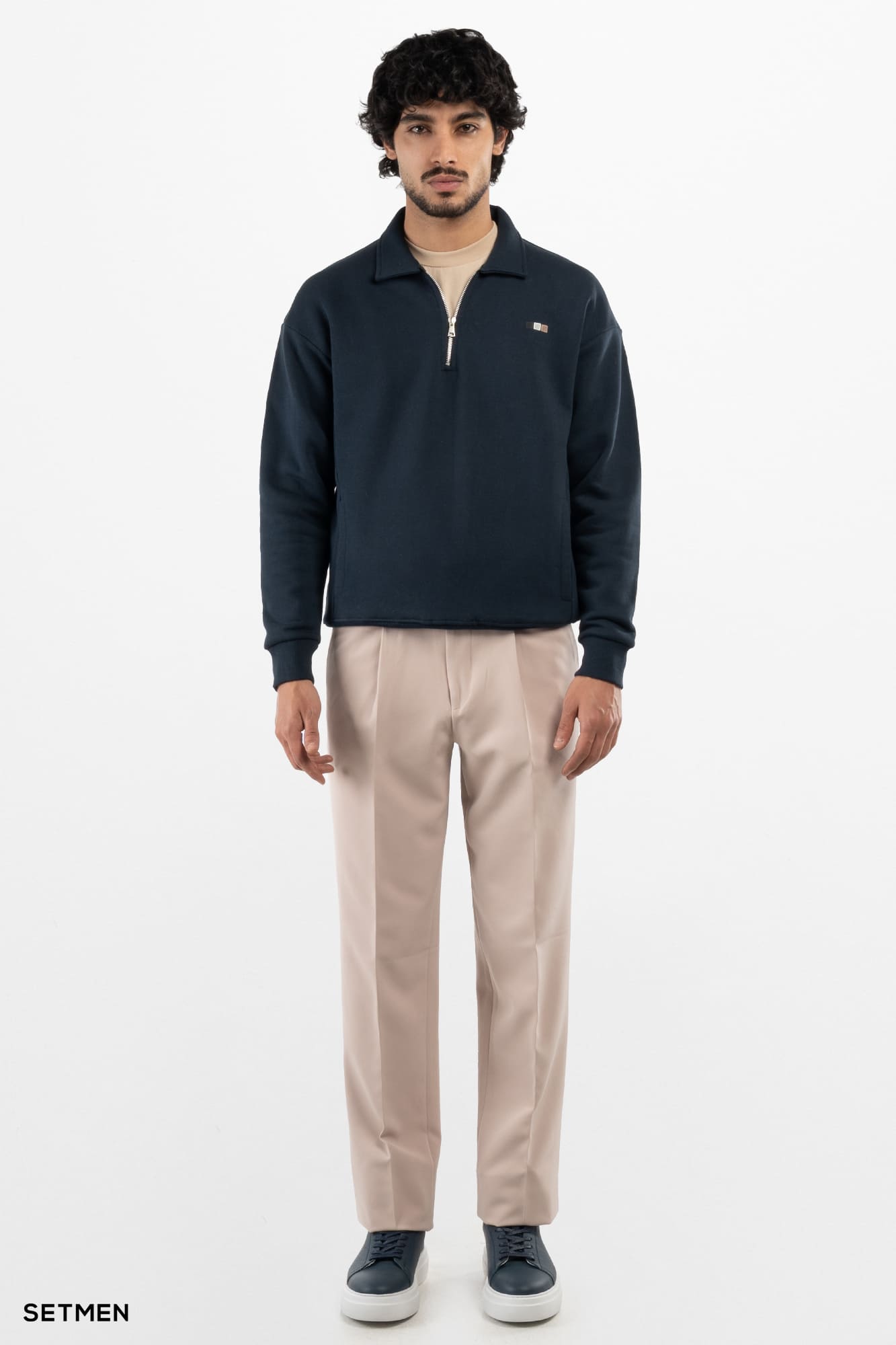 دورس مردانه نیم زیپ یقه ایستاده