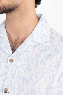 پیراهن مردانه آستین کوتاه یقه انگلیسی هاوایی