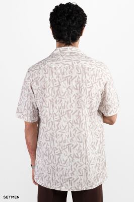 پیراهن مردانه آستین کوتاه یقه انگلیسی هاوایی