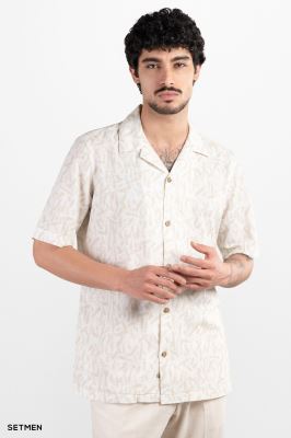 پیراهن مردانه آستین کوتاه یقه انگلیسی هاوایی