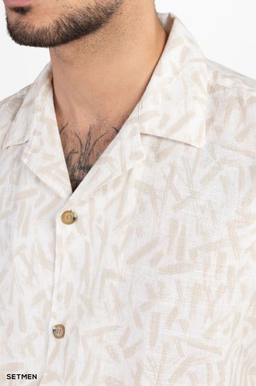 پیراهن مردانه آستین کوتاه یقه انگلیسی هاوایی