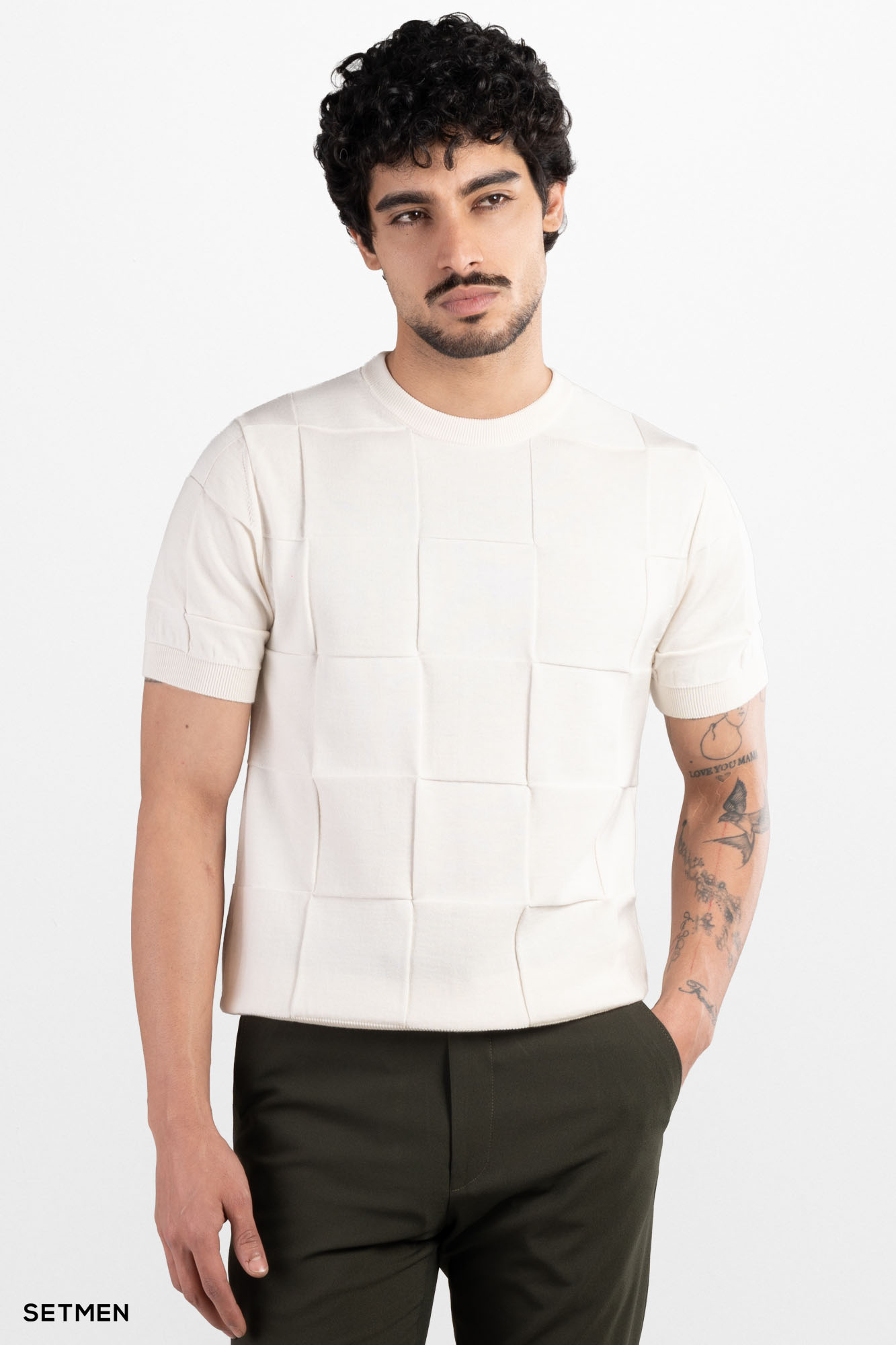 تیشرت مردانه بافت یقه گرد