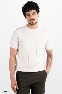 تیشرت مردانه بافت یقه گرد