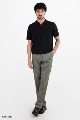 تیشرت مردانه بافت نیم زیپ