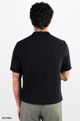 تیشرت مردانه بافت نیم زیپ