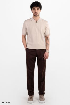 تیشرت مردانه بافت نیم زیپ