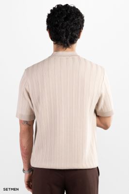 تیشرت مردانه بافت نیم زیپ