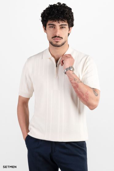 تیشرت مردانه بافت نیم زیپ