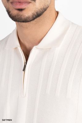 تیشرت مردانه بافت نیم زیپ