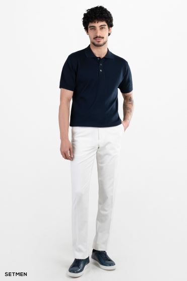 تیشرت مردانه بافت یقه دار سه دکمه