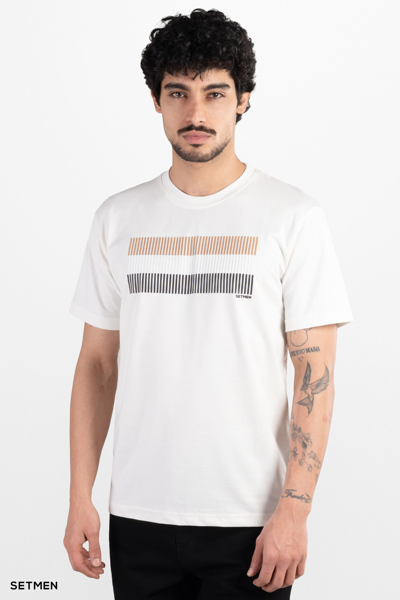 تیشرت مردانه ست من طرح خطی