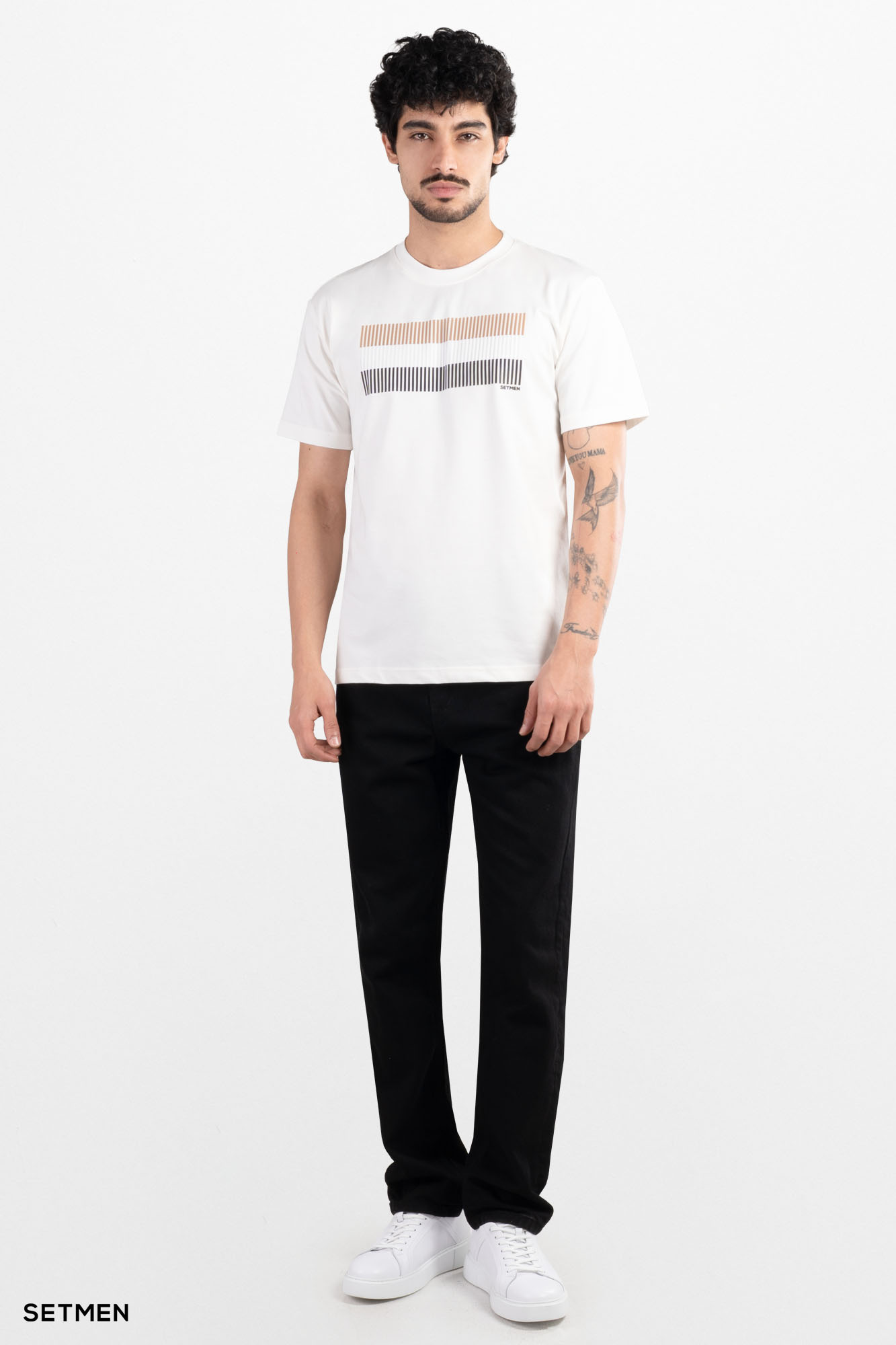 تیشرت مردانه ست من طرح خطی