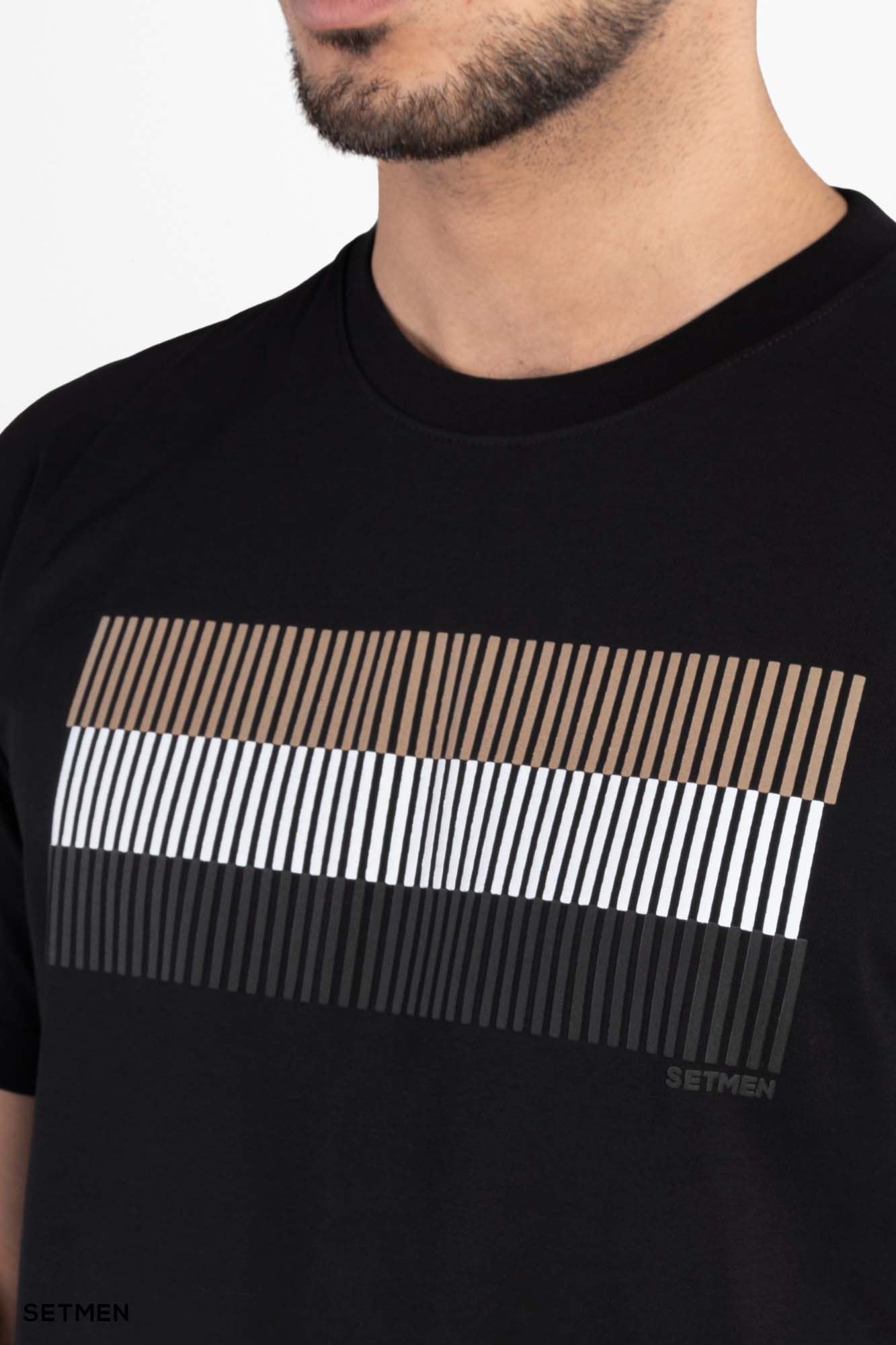 تیشرت مردانه ست من طرح خطی